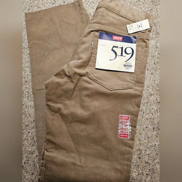 Vintage LEVIS 519 Corduroy Tan Straight Leg Pants 30X31 NWT